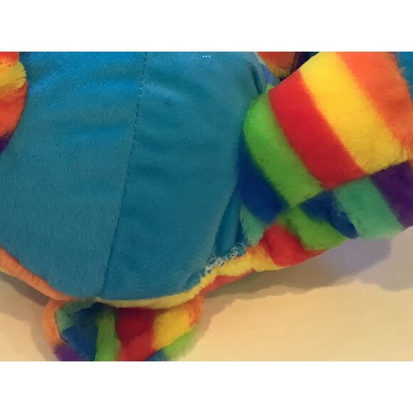Peek A Boo Toys Plush Dog or Bear Rainbow Striped Stuffed Animal Soft Toy - Picture 8 of 8